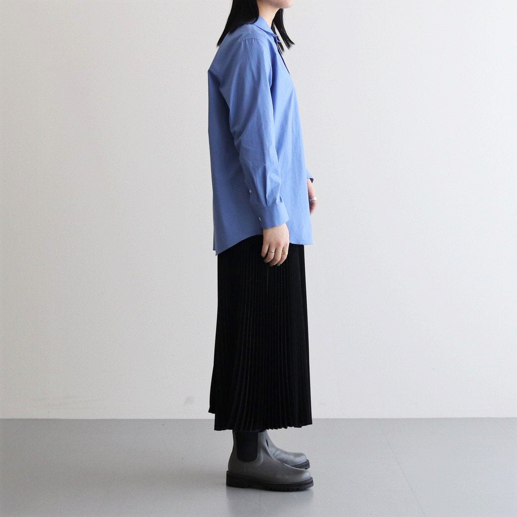 SATIN PLEATS SKIRT #BLACK [GL231-40297B]