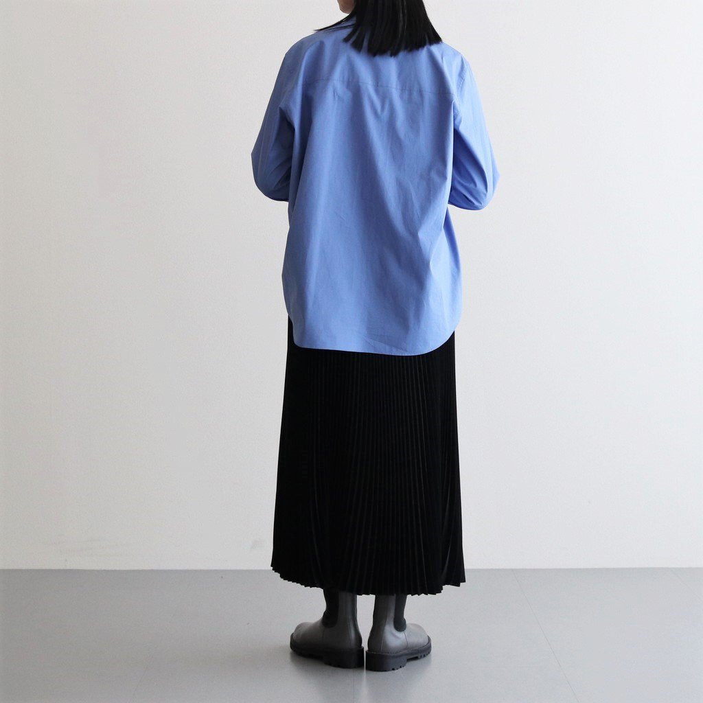 SATIN PLEATS SKIRT #BLACK [GL231-40297B]