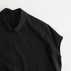 NRNPO｜クールマックス　ポリエステル&リネン・トロピカル スモールカラースリーブレスプルオーバー #BLACK [GE_NC1508PO]