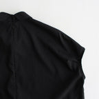 NRNPO｜クールマックス　ポリエステル&リネン・トロピカル スモールカラースリーブレスプルオーバー #BLACK [GE_NC1508PO]