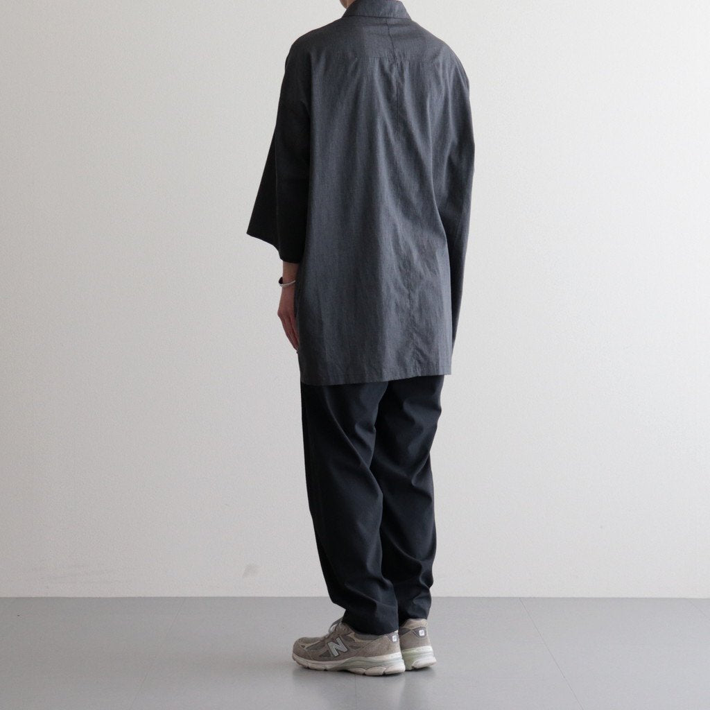 NOVR6S｜Coolmax Polyester &amp; Linen Tropical Small Color Wide Shirt #SLATE GRAY [GE_NC1505S6]