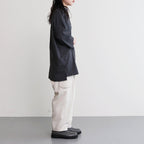 NOVR6S｜クールマックス　ポリエステル&リネン・トロピカル スモールカラーワイドシャツ #SLATE GREY [GE_NC1505S6]