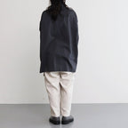 NOVR6S｜クールマックス　ポリエステル&リネン・トロピカル スモールカラーワイドシャツ #SLATE GREY [GE_NC1505S6]