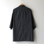 NOVR6S｜クールマックス　ポリエステル&リネン・トロピカル スモールカラーワイドシャツ #SLATE GREY [GE_NC1505S6]