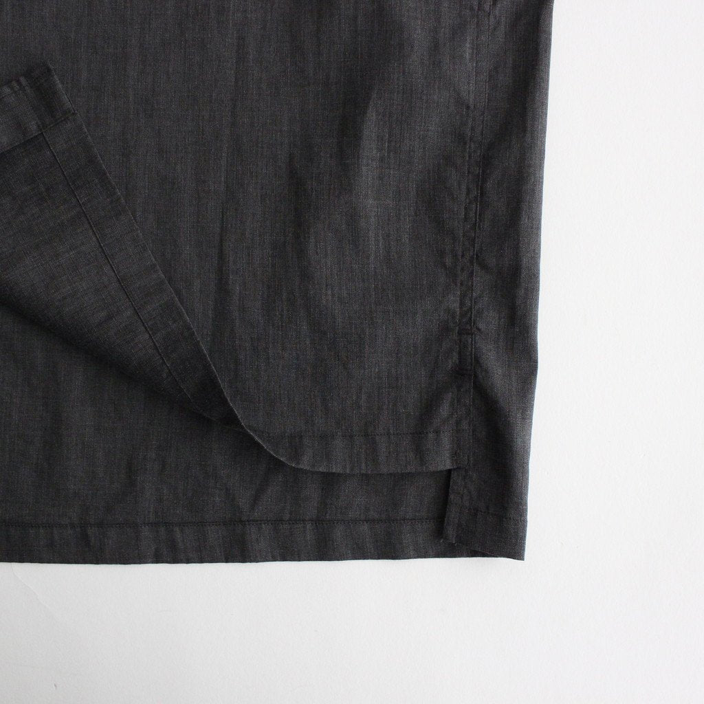 NOVR6S｜クールマックス　ポリエステル&リネン・トロピカル スモールカラーワイドシャツ #SLATE GREY [GE_NC1505S6]