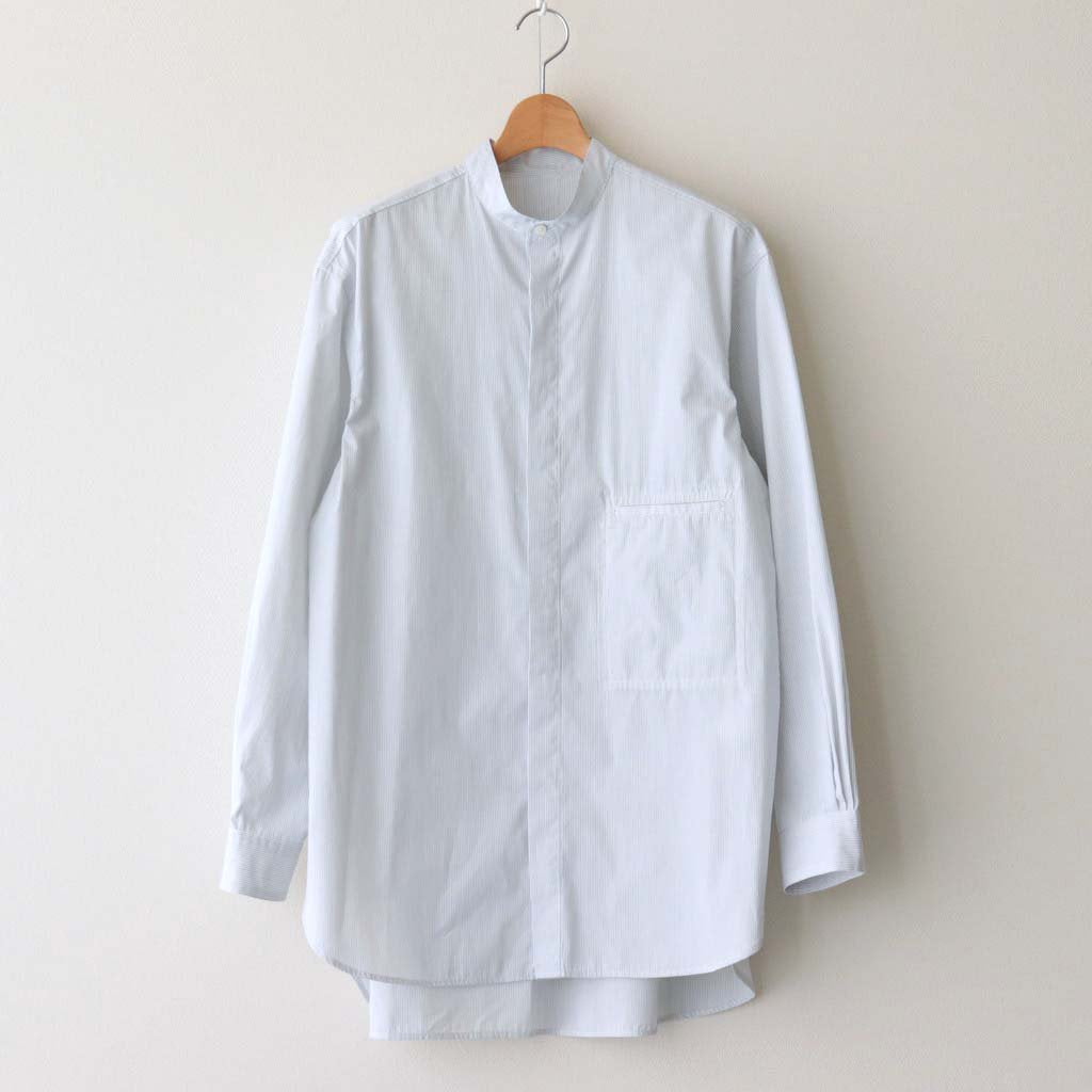 STRIPED BAND COLLAR SHIRTS #WHITE (NARROW) [YK23SS0472SH]