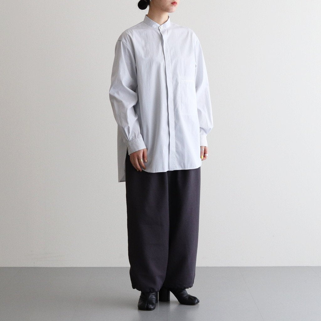 STRIPED BAND COLLAR SHIRTS #WHITE (NARROW) [YK23SS0472SH]