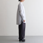 STRIPED BAND COLLAR SHIRTS #WHITE (NARROW) [YK23SS0472SH]