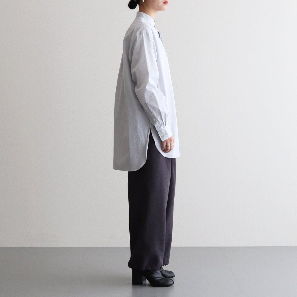 STRIPED BAND COLLAR SHIRTS #WHITE (NARROW) [YK23SS0472SH]