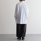 STRIPED BAND COLLAR SHIRTS #WHITE (NARROW) [YK23SS0472SH]