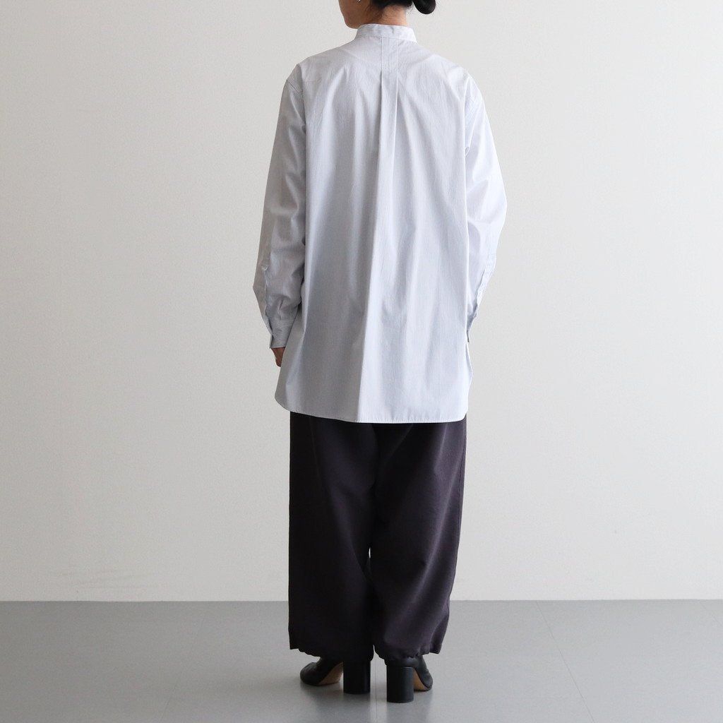 STRIPED BAND COLLAR SHIRTS #WHITE (NARROW) [YK23SS0472SH]