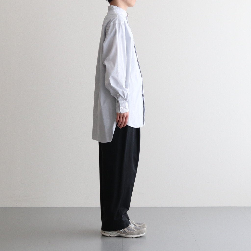 STRIPED BAND COLLAR SHIRTS #WHITE (NARROW) [YK23SS0472SH]