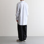 STRIPED BAND COLLAR SHIRTS #WHITE (NARROW) [YK23SS0472SH]