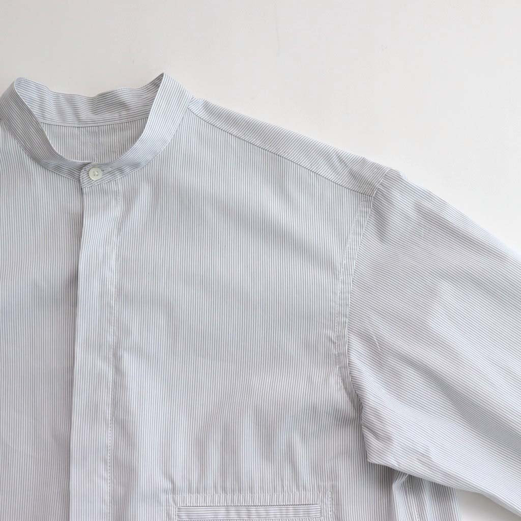 STRIPED BAND COLLAR SHIRTS #WHITE (NARROW) [YK23SS0472SH]