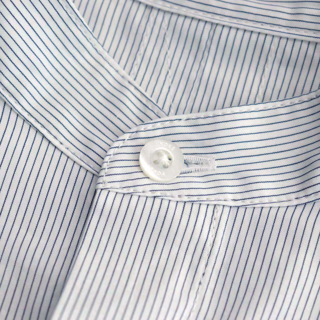 STRIPED BAND COLLAR SHIRTS #WHITE (NARROW) [YK23SS0472SH]