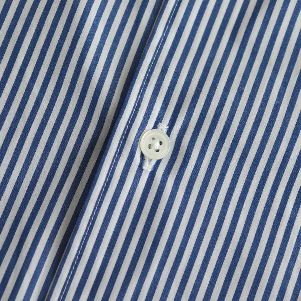 BROAD STRIPE S/S OVERSIZED BAND COLLAR SHIRT #BLUE STRIPE [GM231-50219B]