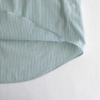 BROAD STRIPE S/S OVERSIZED BAND COLLAR SHIRT #GREEN STRIPE [GM231-50219B]