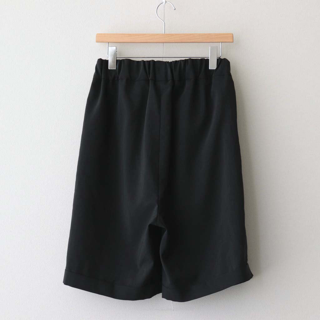 NMTPSPT | 強撚ポリエステル・ストレッチポプリン 1タックハーフパンツ #BLACK [GE_NC0605P5]