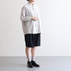 NMTPSPT | 強撚ポリエステル・ストレッチポプリン 1タックハーフパンツ #BLACK [GE_NC0605P5]