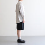 NMTPSPT | 強撚ポリエステル・ストレッチポプリン 1タックハーフパンツ #BLACK [GE_NC0605P5]