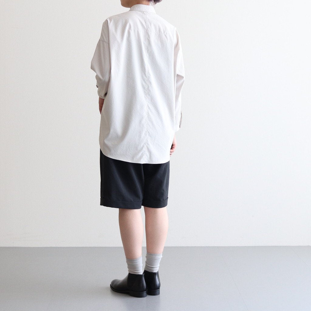 NMTPSPT | 強撚ポリエステル・ストレッチポプリン 1タックハーフパンツ #BLACK [GE_NC0605P5]