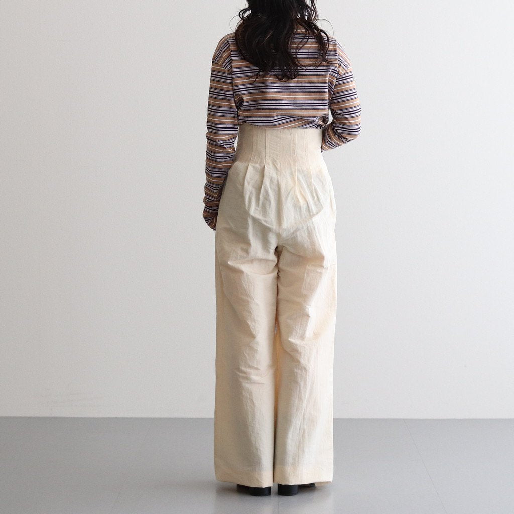 HIGH DENSITY FINX LINEN WEATHER PANTS #ECRU [A23SP06LW]