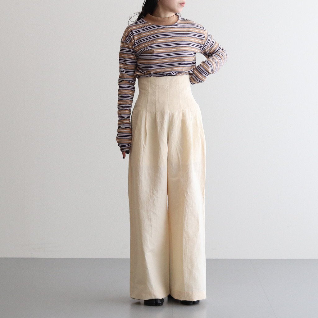 HIGH DENSITY FINX LINEN WEATHER PANTS #ECRU [A23SP06LW]