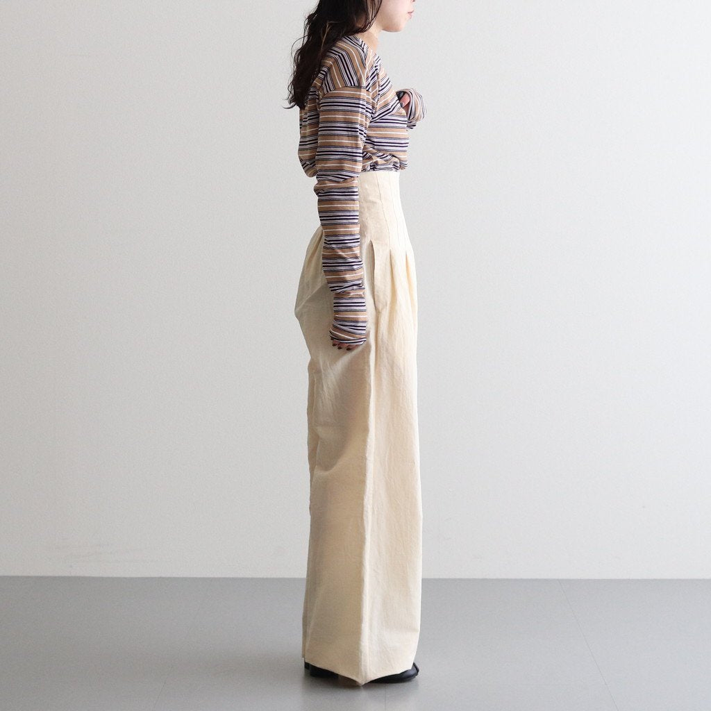 HIGH DENSITY FINX LINEN WEATHER PANTS #ECRU [A23SP06LW]