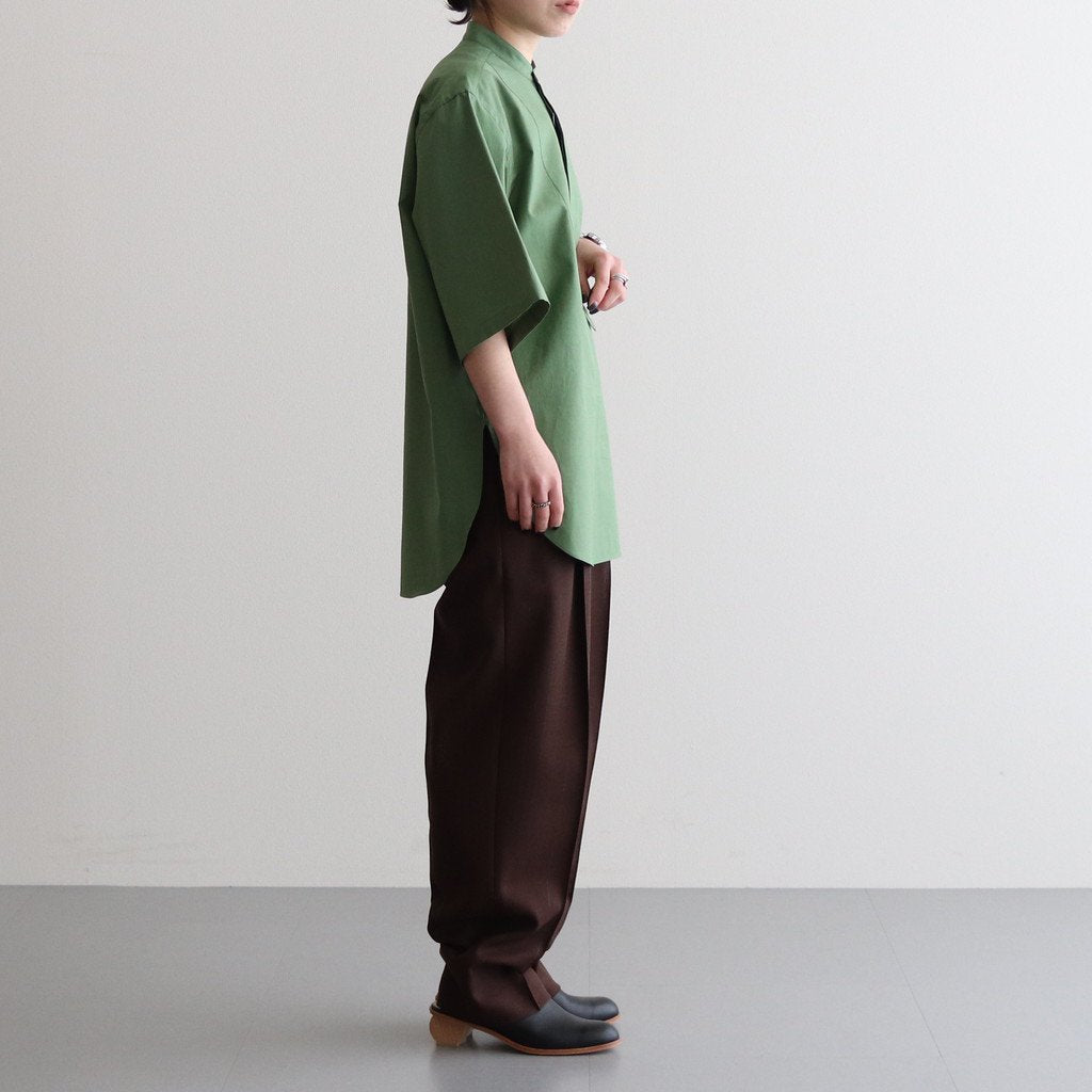 WASHED FINX TWILL HALF SLEEVED P/O SHIRT #GREEN [A23SS05TN] _