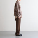 LINEN SILK CHECK ZIP BLOUSON #BROWN CHECK [A23SB01NC]