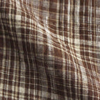 LINEN SILK CHECK ZIP BLOUSON #BROWN CHECK [A23SB01NC]