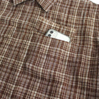 LINEN SILK CHECK ZIP BLOUSON #BROWN CHECK [A23SB01NC]