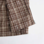 LINEN SILK CHECK ZIP BLOUSON #BROWN CHECK [A23SB01NC]
