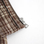 LINEN SILK CHECK ZIP BLOUSON #BROWN CHECK [A23SB01NC]