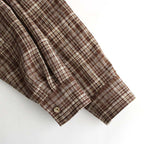 LINEN SILK CHECK ZIP BLOUSON #BROWN CHECK [A23SB01NC]
