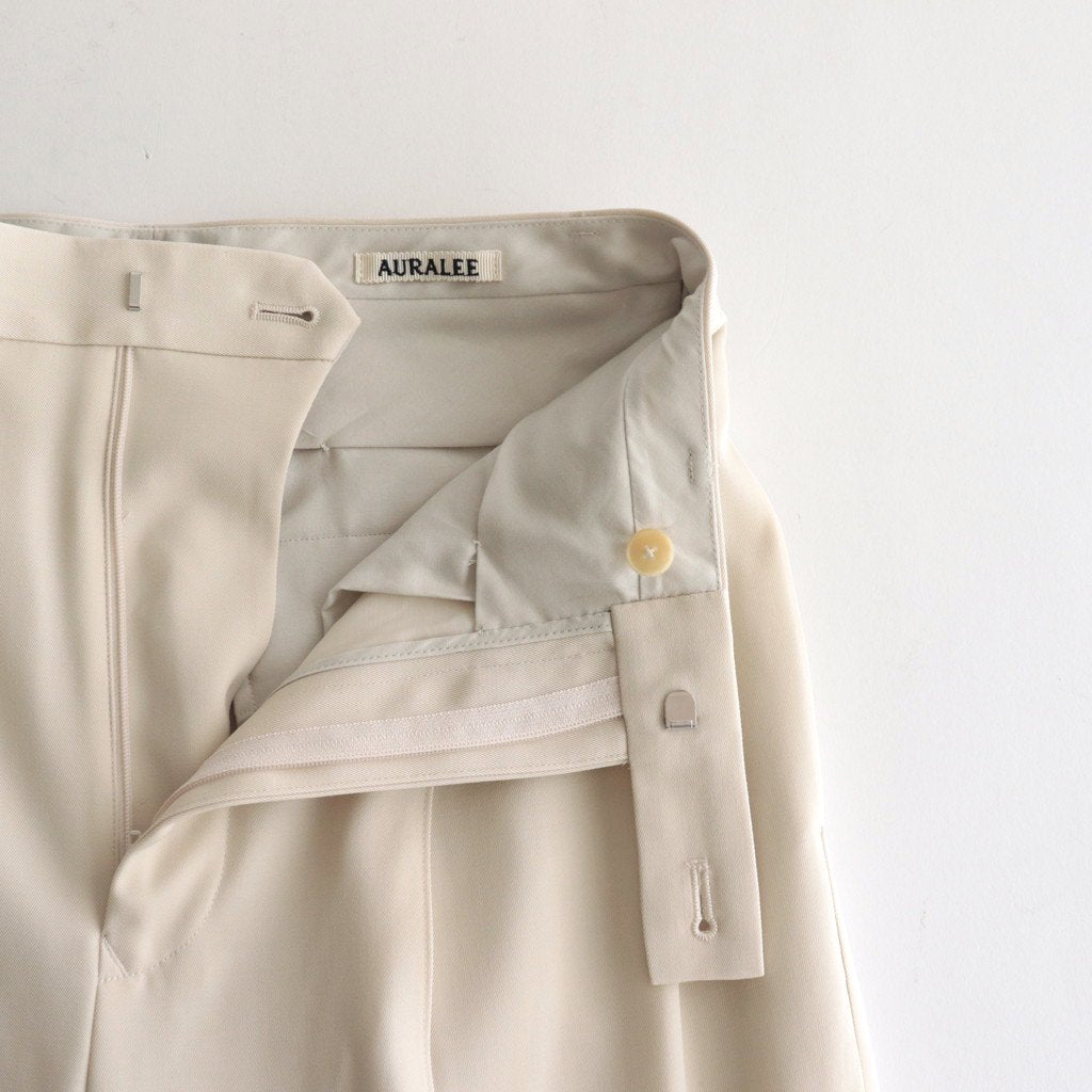 LIGHT WOOL MAX GABARDINE SLACKS #IVORY WHITE [A23SP06MG]