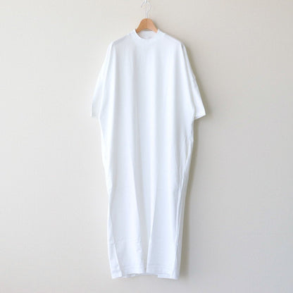 FINE COTTON MOCK NECK BIG SLEEVE DRESS #WHITE [GL231-70258B]