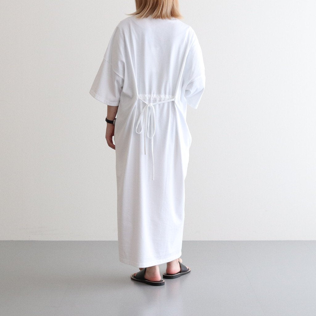 FINE COTTON MOCK NECK BIG SLEEVE DRESS #WHITE [GL231-70258B]