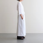 FINE COTTON MOCK NECK BIG SLEEVE DRESS #WHITE [GL231-70258B]
