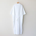 FINE COTTON MOCK NECK BIG SLEEVE DRESS #WHITE [GL231-70258B]