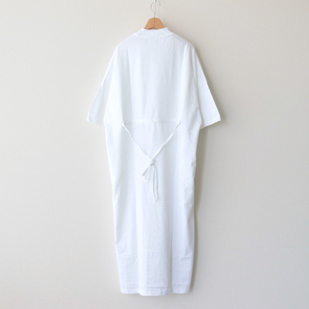 FINE COTTON MOCK NECK BIG SLEEVE DRESS #WHITE [GL231-70258B]