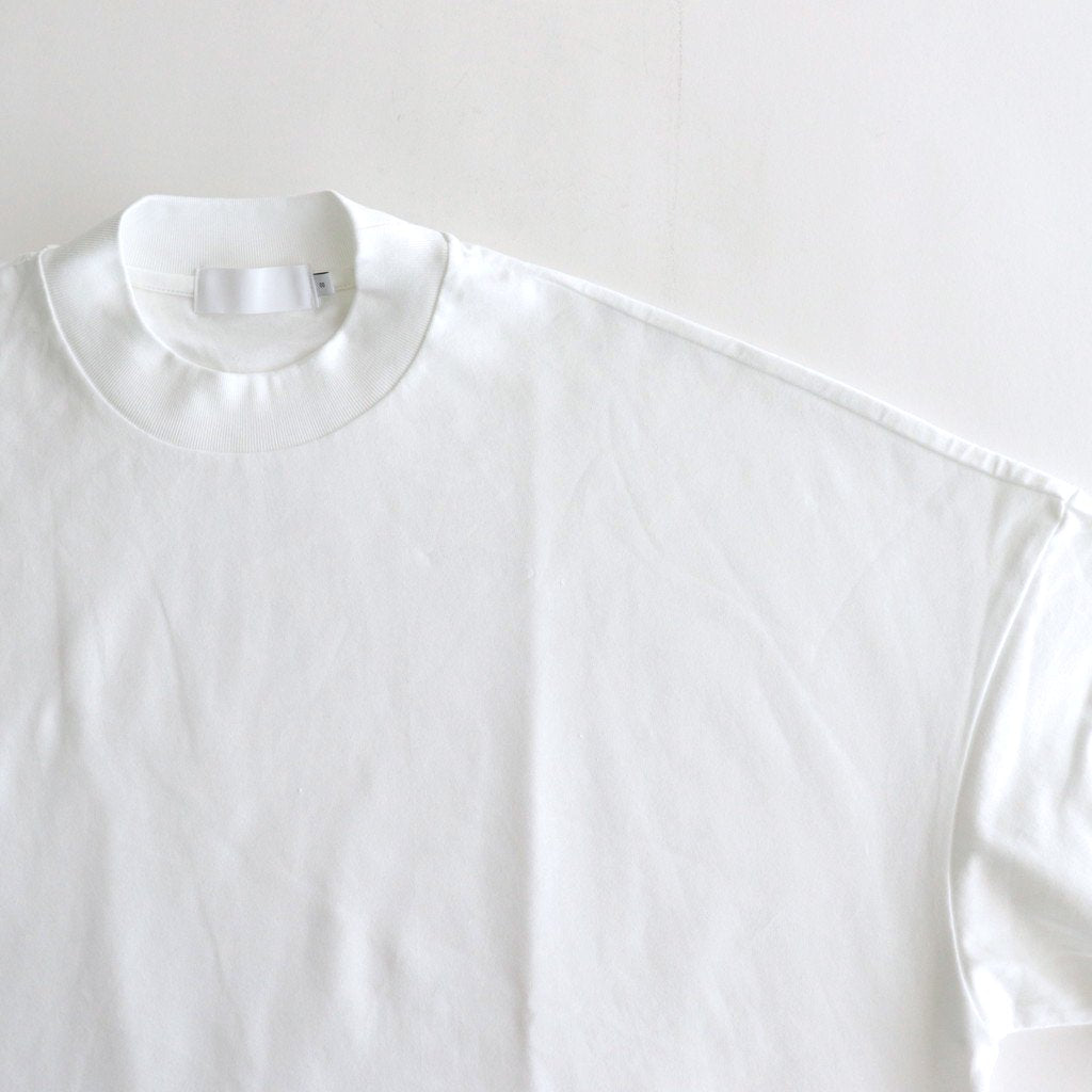 FINE COTTON MOCK NECK BIG SLEEVE DRESS #WHITE [GL231-70258B]