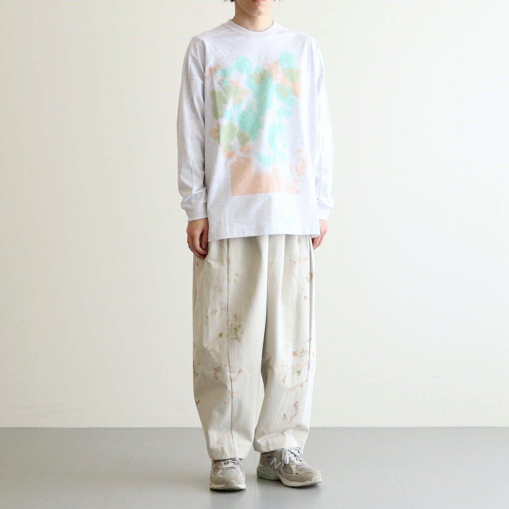 タイダイプリントヨークスリーブロンT #GREEN X ORANGE [D123-T964]