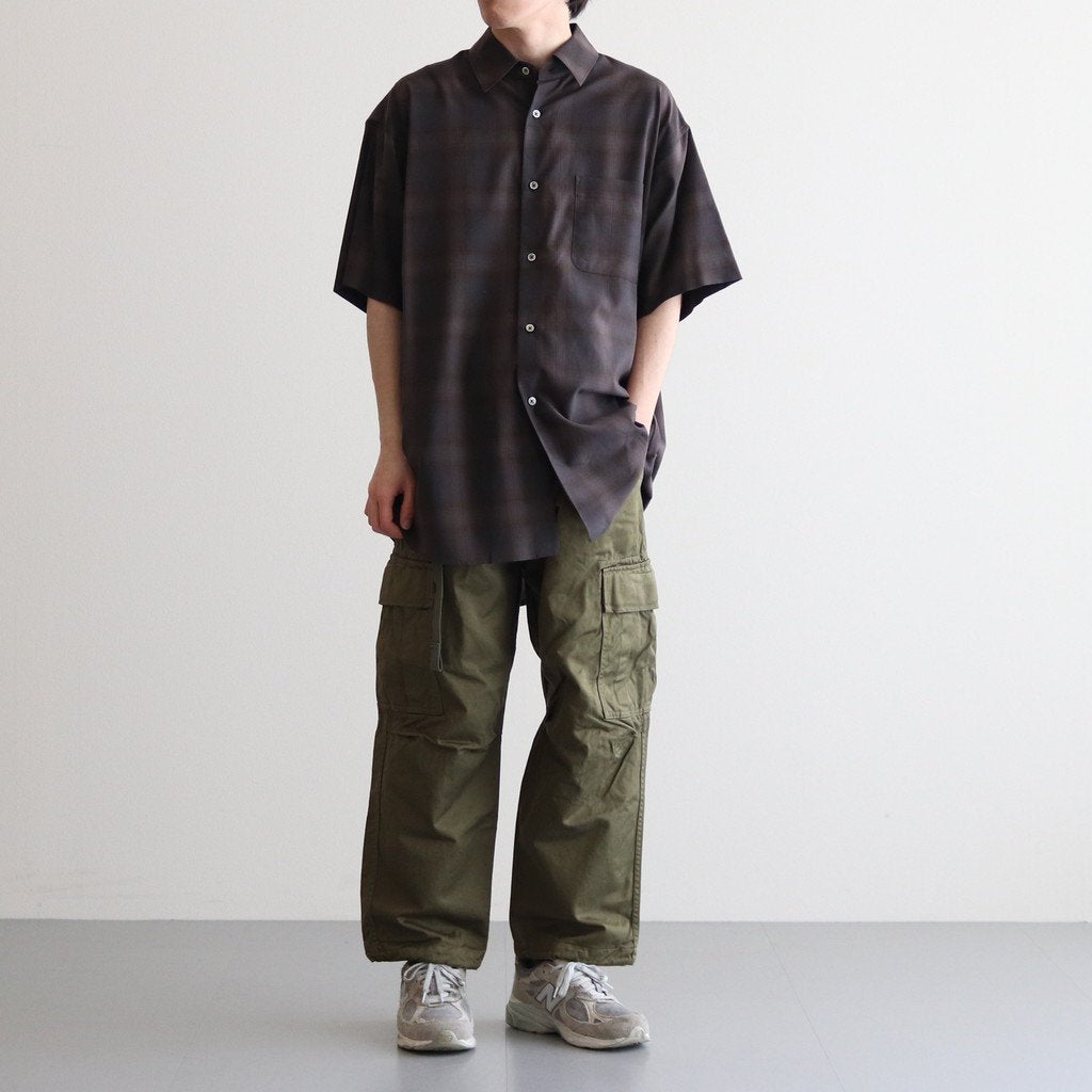 OVERSIZED SS SHIRT #KHAKI CHECK [ST.548-3]
