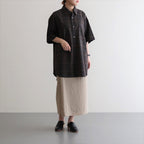 OVERSIZED SS SHIRT #KHAKI CHECK [ST.548-3]