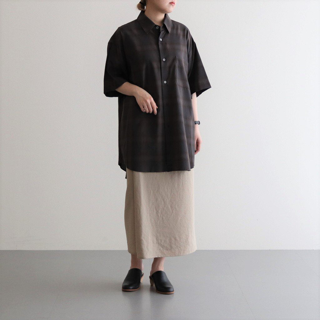 OVERSIZED SS SHIRT #KHAKI CHECK [ST.548-3]