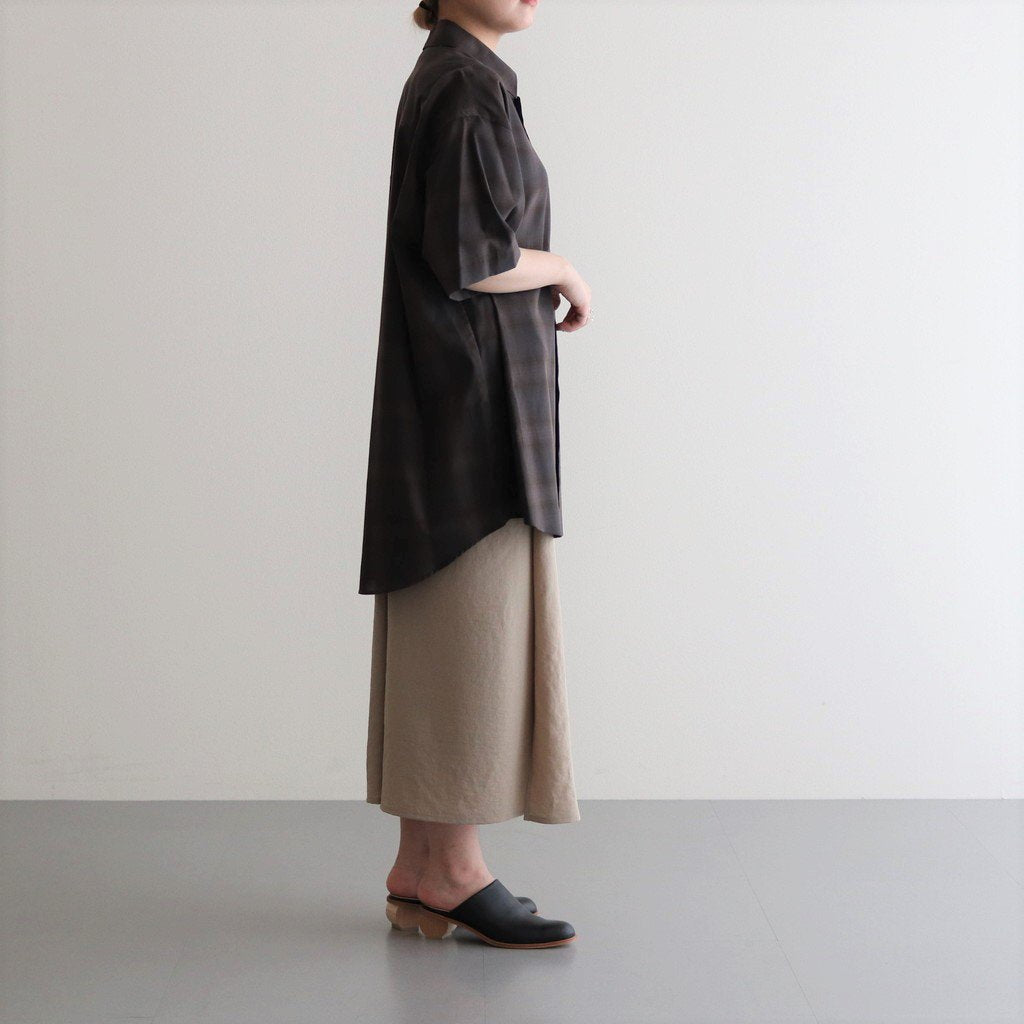 OVERSIZED SS SHIRT #KHAKI CHECK [ST.548-3]