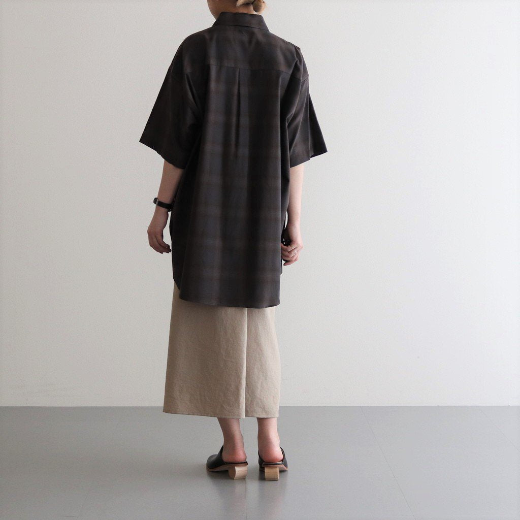 OVERSIZED SS SHIRT #KHAKI CHECK [ST.548-3] _ stein | シュタイン 