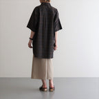 OVERSIZED SS SHIRT #KHAKI CHECK [ST.548-3]