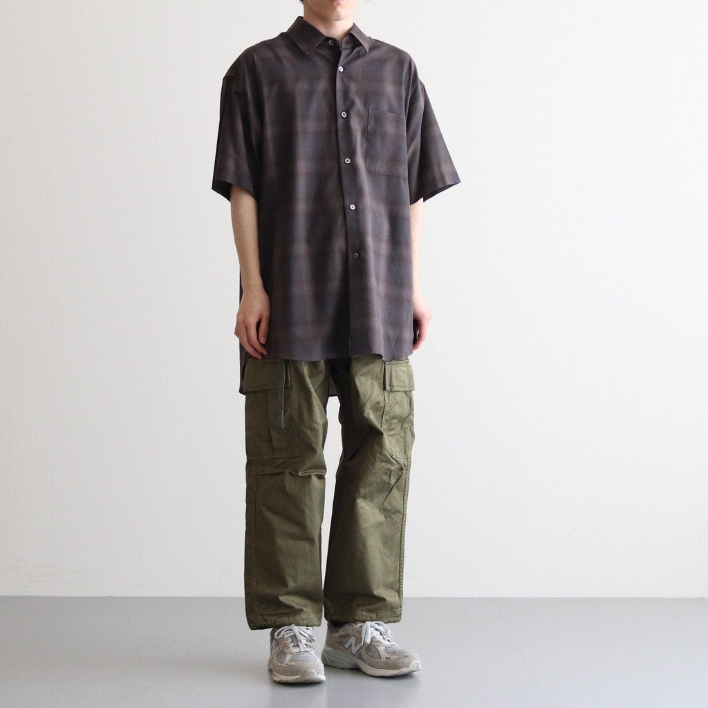 OVERSIZED SS SHIRT #KHAKI CHECK [ST.548-3]